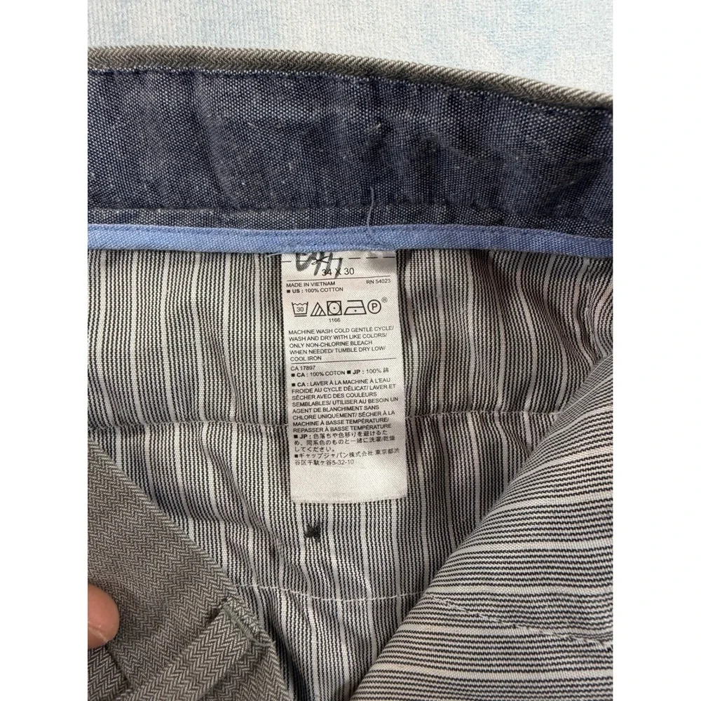 Banana Republic Aiden Fit Chinos Mens 34x30 Grey Excellent Herringbone Cotton